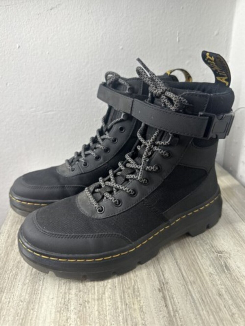 Dr. Martens Unisex Black Combs Tech Lace-Up Boots Men 10-Women 11
